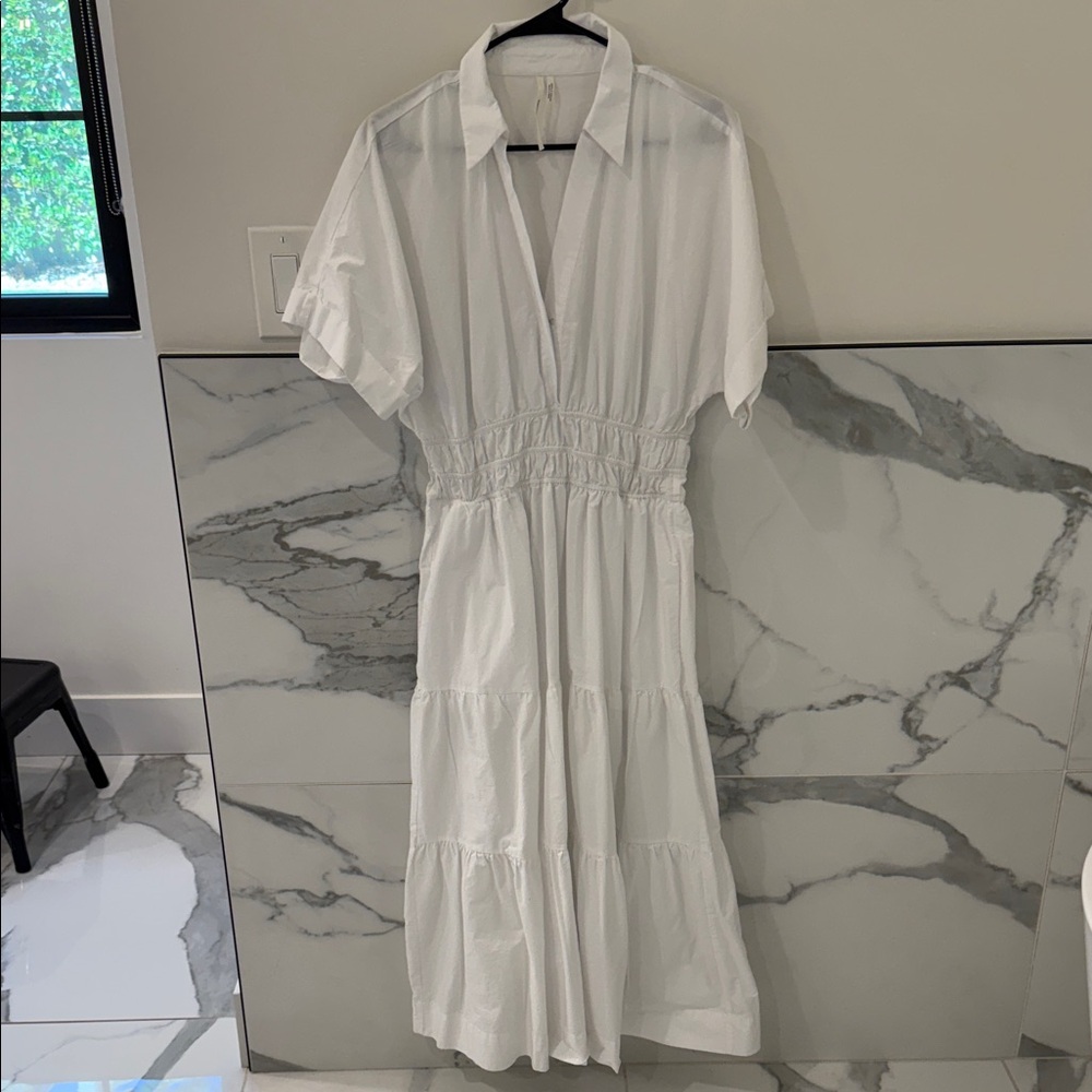 Anthropologie White Midi Dress